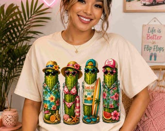 Summer Pickle PNG, Funny Pickle PNG, Beach Pickle Sublimation, Summer Vacation Shirt Design