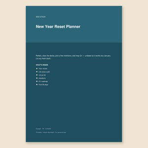 New Year Reset Planner, Printable Pack, PDF