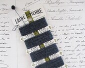 Antique -FRANCE Laine St. Pierre Grey Darning Wool Card Black Glass Victorian Hat Pin Set -SOLD AS Decor only-Not suitable for needlework