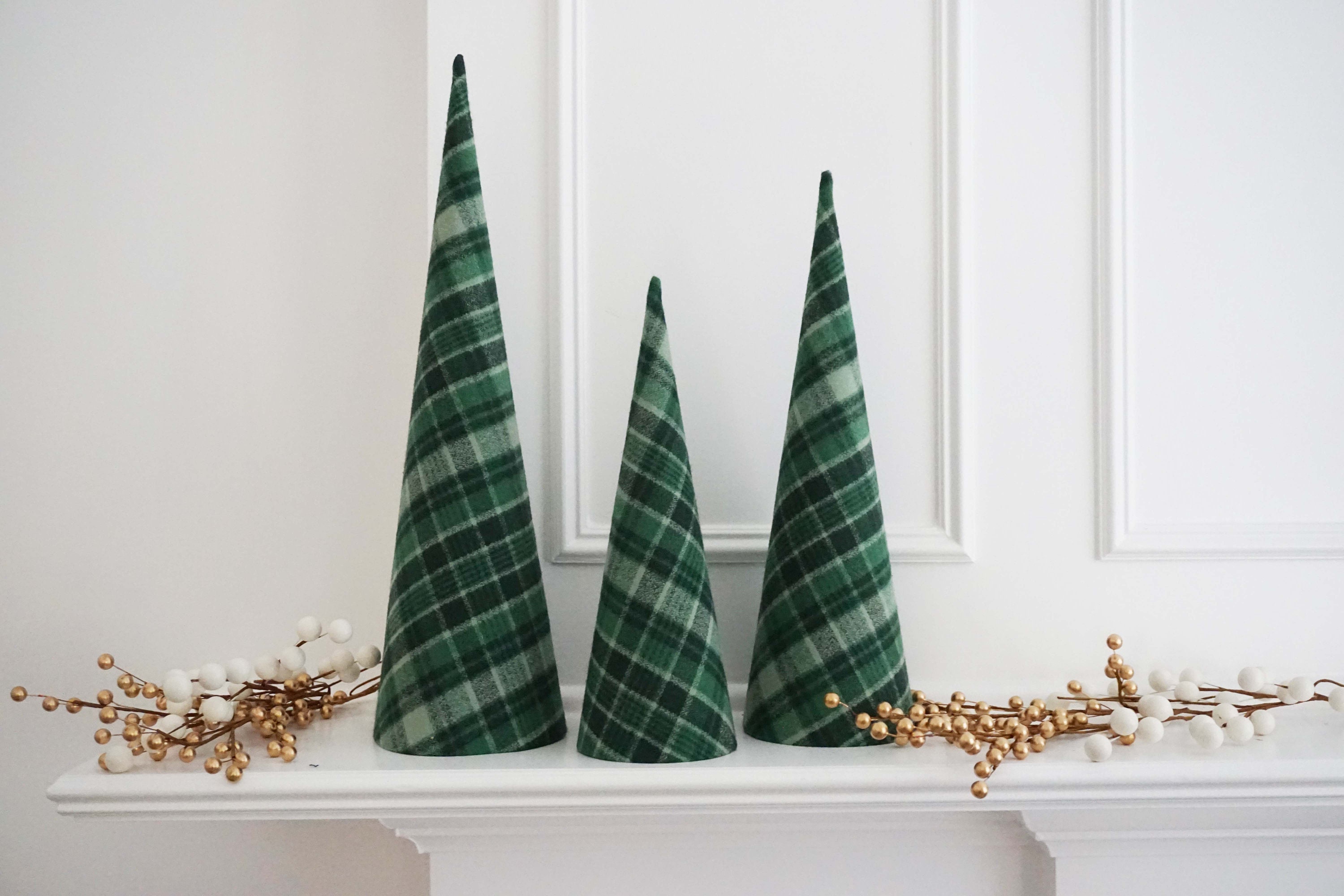 White Velvet Cone Christmas Trees White and Red Tree Velvet Cone Tree 