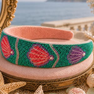 Mermaid Inspired Beaded Headband | Handmade Princess Hair Accessory |Theme Park Outfit | Disney Bound Style | Gift for Her