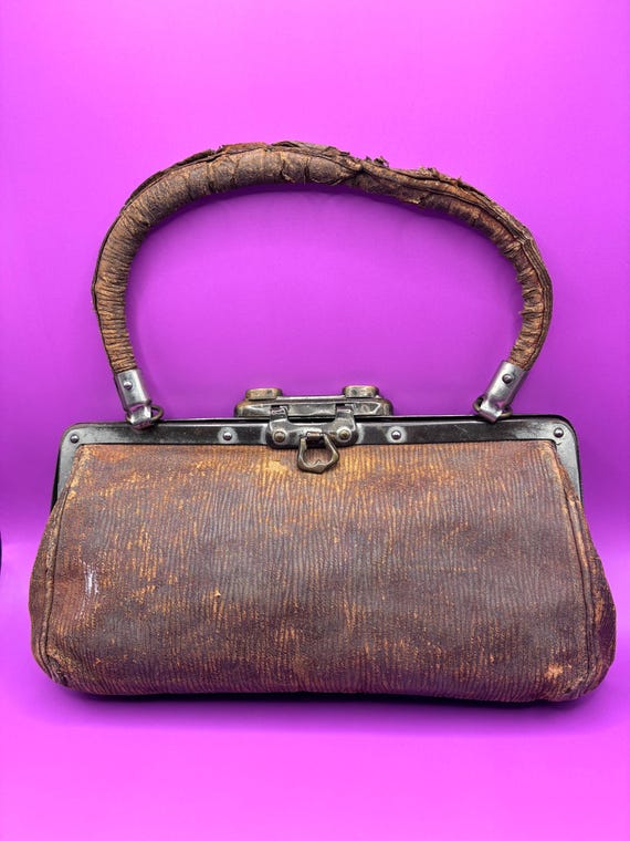 Edwardian Era Frame Leather Bag