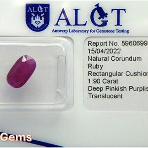 Natural Ruby 1.90 Ct. with original certificate