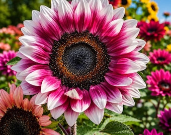 Semillas de girasol rosa fresa – Variedad antigua y rara, sin transgénicos (50 semillas)
