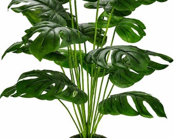 28" Artificial Monstera Plant in Pot | Large Faux Indoor & Outdoor Home Decor