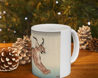 Mug Ukiyo-e Leap Caracal