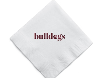 Bulldog Paws Cocktail Napkins