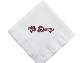 Go Dawgs Retro Script Cocktail Napkins