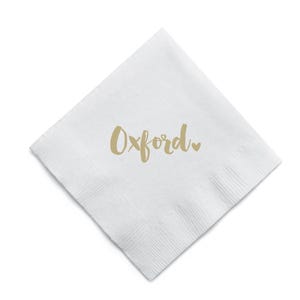 Oxford Script Cocktail Napkins