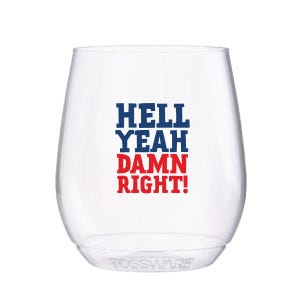 Hell Yeah Damn Right Shatterproof Wine Glasses