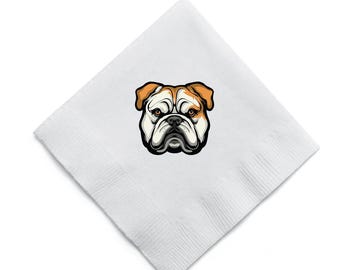 Bulldog Head Cocktail Napkins