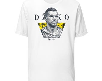 T-shirt Romeins standbeeld van Dzeko | Bosnisch T-shirt voetballer | Kleding voetbalfans
