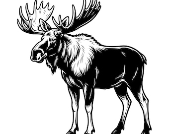 Moose Silhouette, Moose Instant Download,Moose Png, Moose Clipart, Moose Vector, Moose Svg File, Commercial Use, Svg