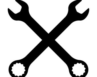 Crossed Combi Wrench Svg, Wrench Svg, Wrench Tool, Wrench Vector, Wrench Clipart, Cut Files, Cross Wrench Svg, Silhouette, Instant Download