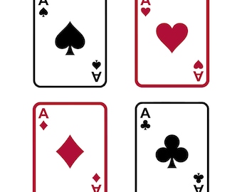 Ace of Hearts Svg, Ace of Spades Svg, Ace of Diamonds Svg, Aces Playing Cards Svg, Ace of Clubs Svg, Instant Download