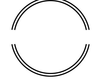 Circle Monogram Svg, Files  Circle Clip Art, Monogram Png, Double Circle Frame, Round Frames, Digital Download