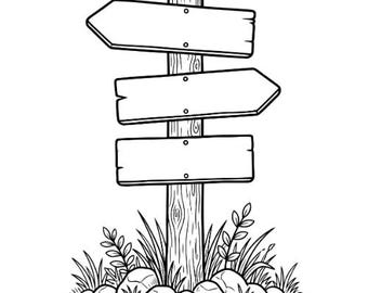 Signpost Arrow Svg, Direction Arrow Svg, Silhouette, Clipart, Svg File, Cricut Vector, Cut File Digital Download