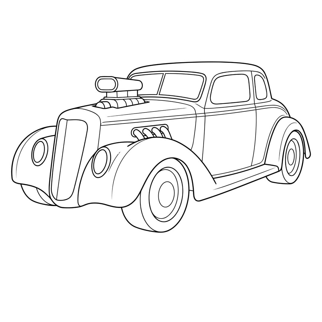 Hot Rod Car Outline Svg, Hot Rod Svg, Vintage Car Svg, Machines ...