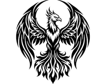 Phoenix Feuer svg, Feuer Phoenix Clipart für Cricut Silhouette, mythische Vogel-Schnittdatei, digitaler Download, kommerzielle Nutzung