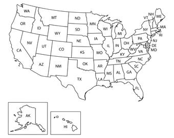 United States Map Svg,  Printable Map for Cricut, Silhouette Map File, Cricut Laser Vector Cut File, Instant Download