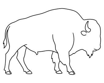 Buffalo Outline Svg, Bison Line Art for Cricut, American Buffalo Outline Drawing, Clipart, Digital Download