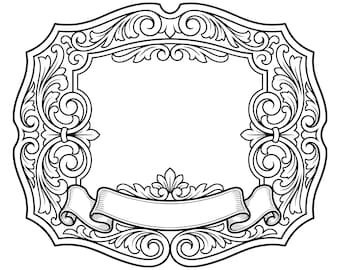 Blank Belt Buckle Svg, Western Belt Buckle Svg, Cricut Vector, Cut File, Instant Download, Commercial Use