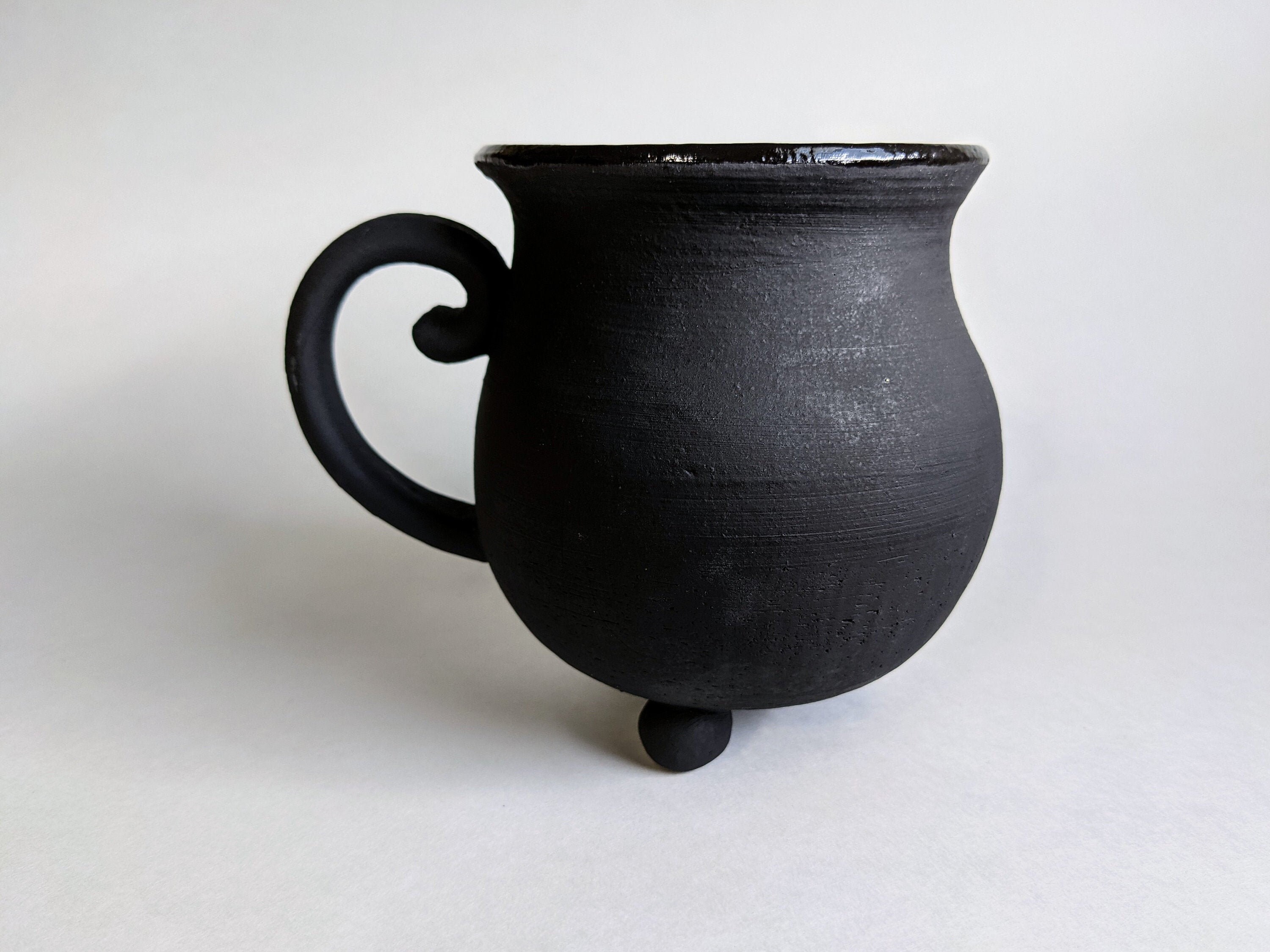 Cauldron Mug Cast Iron Ceramic Mug Handmade Witchcraft Mug Etsy