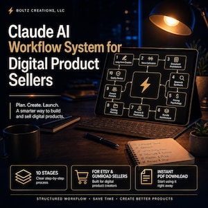 Claude AI Workflow System for Digital Sellers | 10-Stage Business Guide (PDF Download)