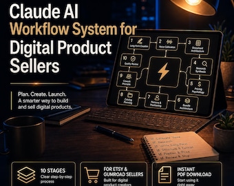 Claude AI Workflow System for Digital Sellers | 10-Stage Business Guide (PDF Download)