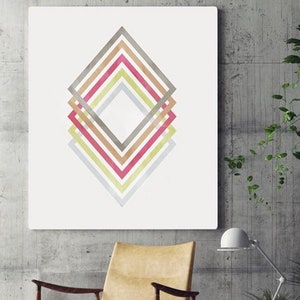 Pink Minimalist Wall Art | Modern Printable Art | Geometric Decor
