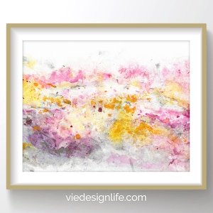 Pink Abstract Fine Art Print | Pink Yellow Orange Watercolor | Wall Decor | Girls Bedroom Wall Art | Painting