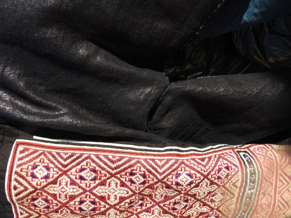 Black Hmong Woman's Hemp & Indigo Jacket with Sil… - image 9