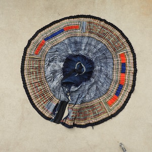 Hmong Hemp, Indigo, Applique, Embroidered & Batik Skirt from Sapa Vietnam