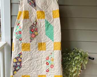Spring Owl Quilt | Handmade Throw Quilt | Whimsical Floral Prints