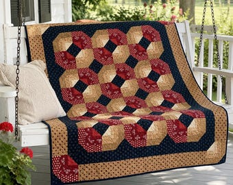 Handmade Patchwork Quilt | Vintage Inspired Throw Blanket