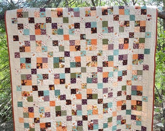 Handmade Harvest Quilt | Autumn Quilted Blanket | Cozy Fall Quilt