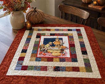 Vintage Halloween Table Topper | Handmade Fall Quilt