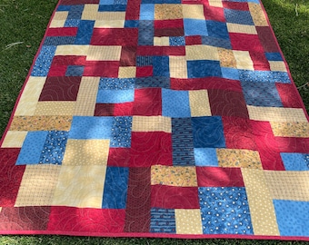 Country Americana Quilt | Handmade Patchwork Throw Quilt