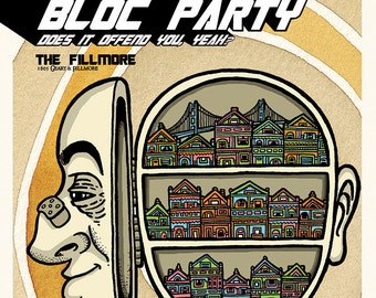 Bloc Party - gigposter - San Francisco CA - 2007