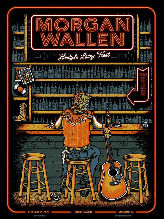 Morgan Wallen - Savannah, GA - Gigposter - 2022 - Etsy