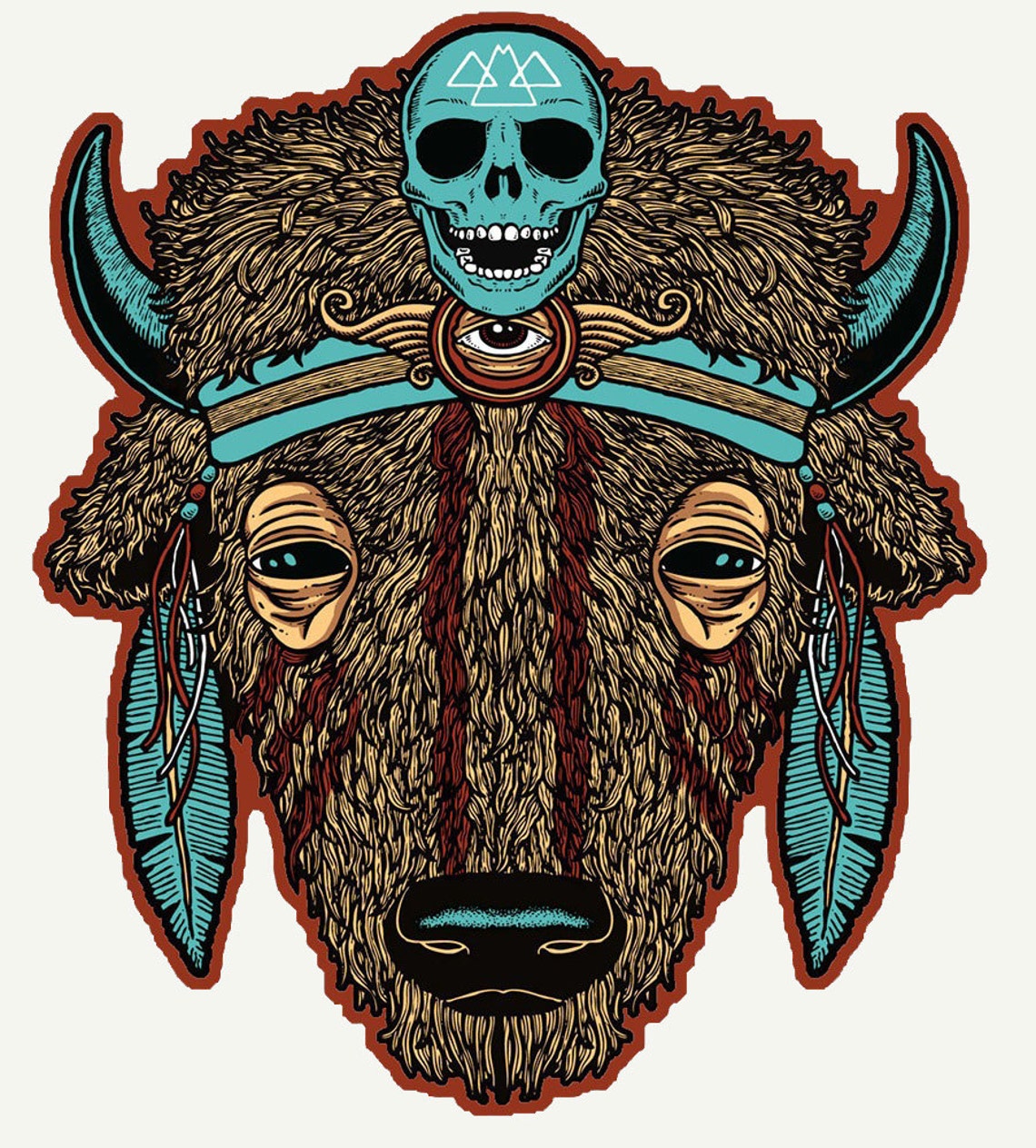Buffalo spirit Animal Sticker Etsy