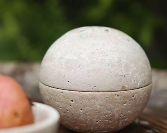 Natural Travertine Sphere Aroma Diffuser, Hand‑Carved Stone Essential Oil Holder, Wabi‑Sabi Luxury Home Decor