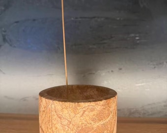 Hand‑Carved Natural Marble Incense Stick Burner, Solid Stone Censer Holder, Zen Wabi‑Sabi Tea Table Home Decor