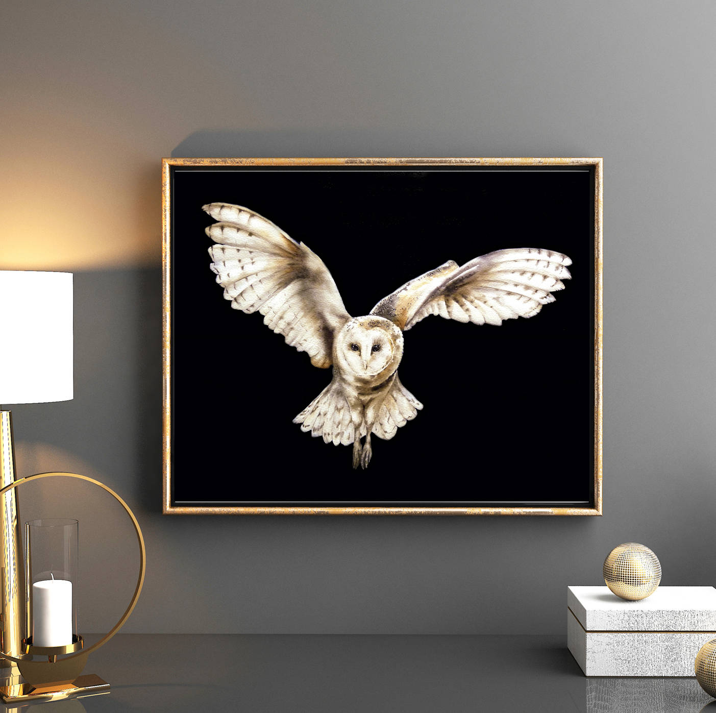 Barn Owl Large Fine Art Print Owl Painting Home Decor Wall Etsy UK