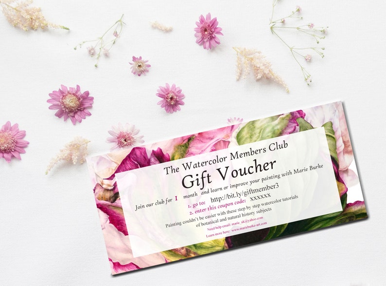 Learn to Paint Gift Voucher for Watercolor Painting Tutorials With