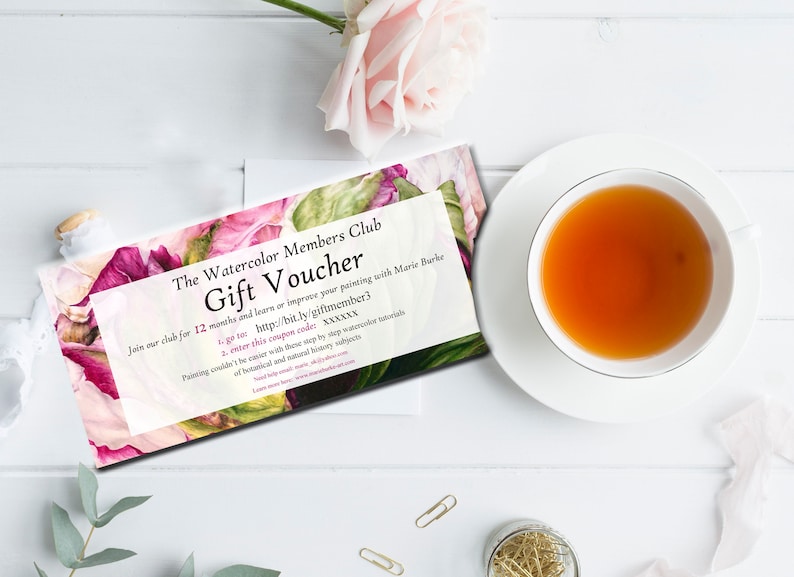 Learn to Paint Gift Voucher for Watercolor Painting Tutorials Etsy