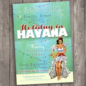Holiday Party Invitation * Corporate Company Holiday in Havana * Gala * Shower * Christmas * Holiday Digital, Printable File
