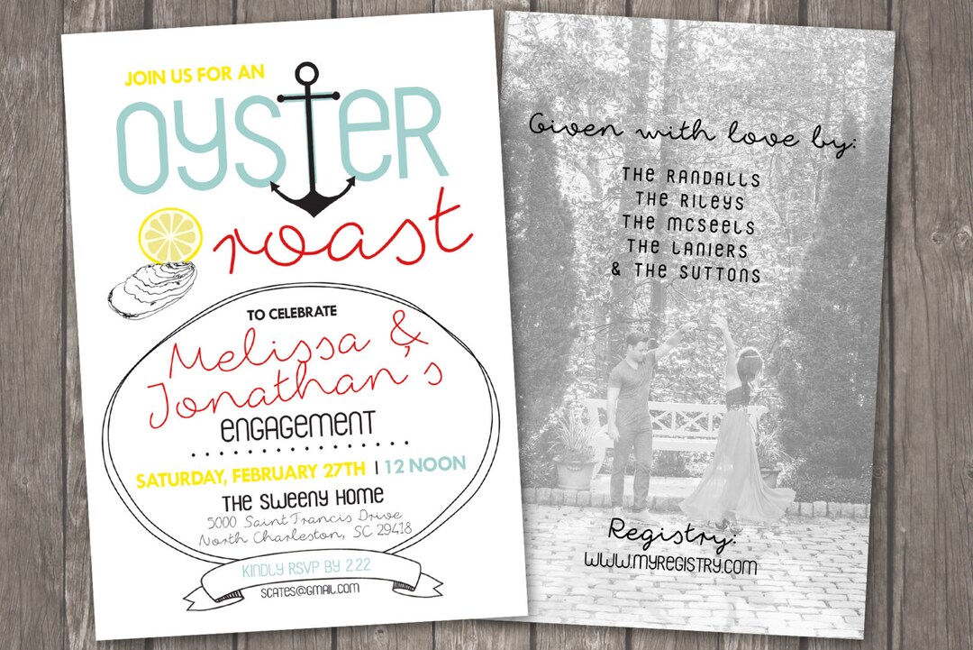 Oyster Roast Invitation Oysters Nautical Charleston - Etsy