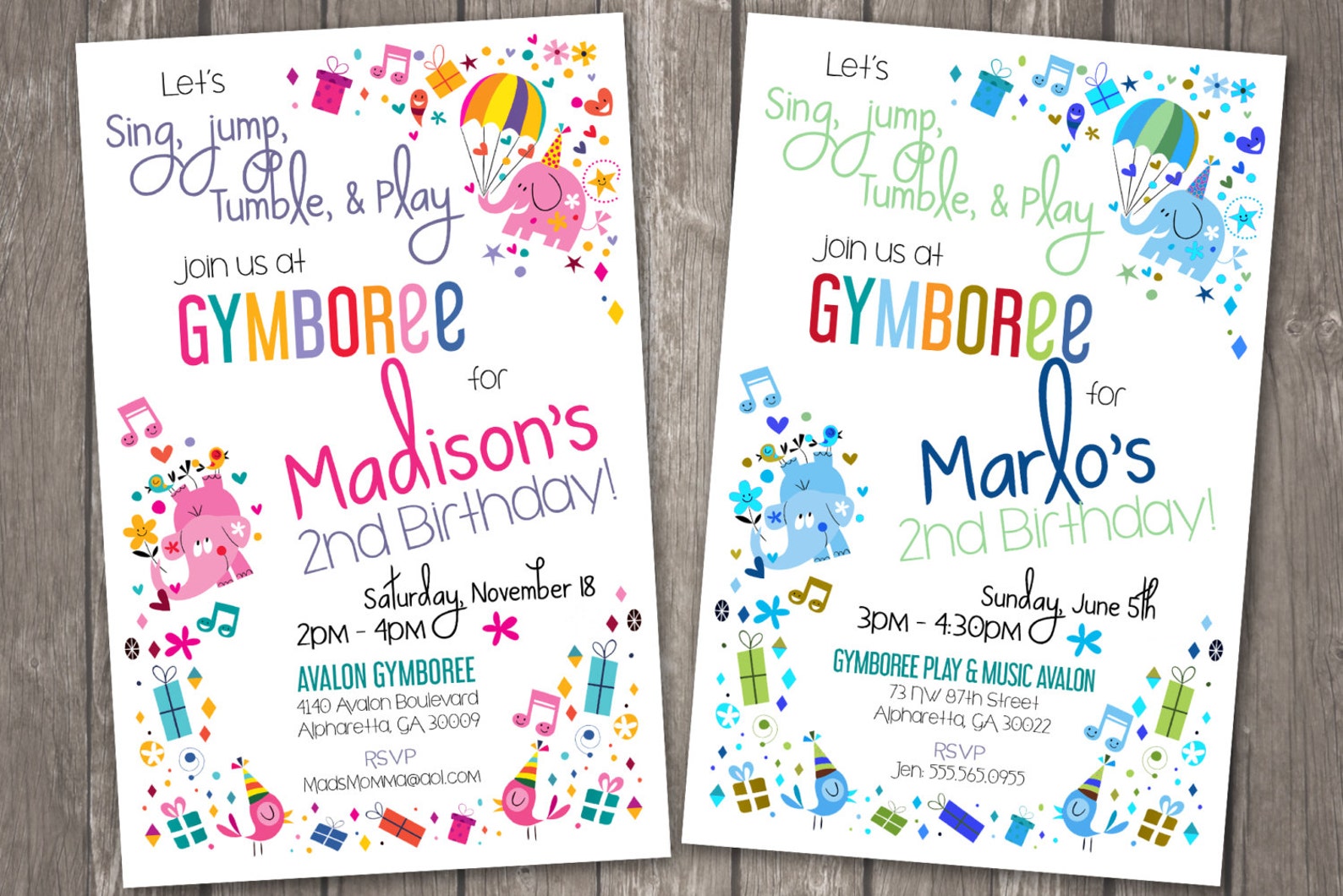 Children's Gym Birthday Invitation Birthday Shower Party Gymboree ...