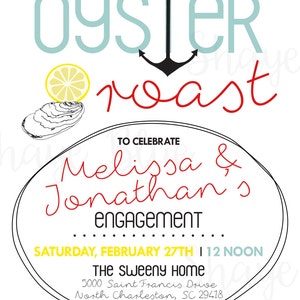 Oyster Roast Invitation Oysters Nautical Charleston Birthday Shower ...